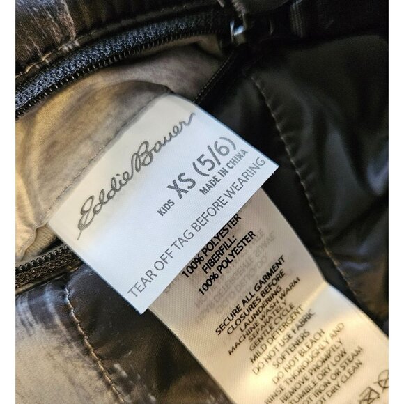Eddie Bauer Kids Deer Harbor Reversible Hooded Jacket XS (5/6) Gray Black - Picture 12 of 14